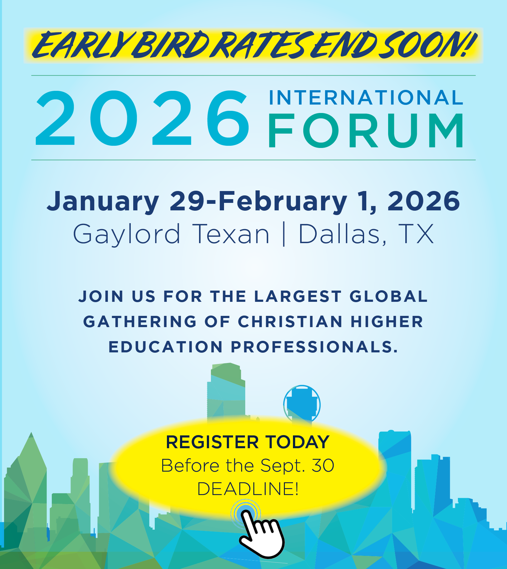 2026 CCCU International Forum Early Bird Registration Deadline is September 30